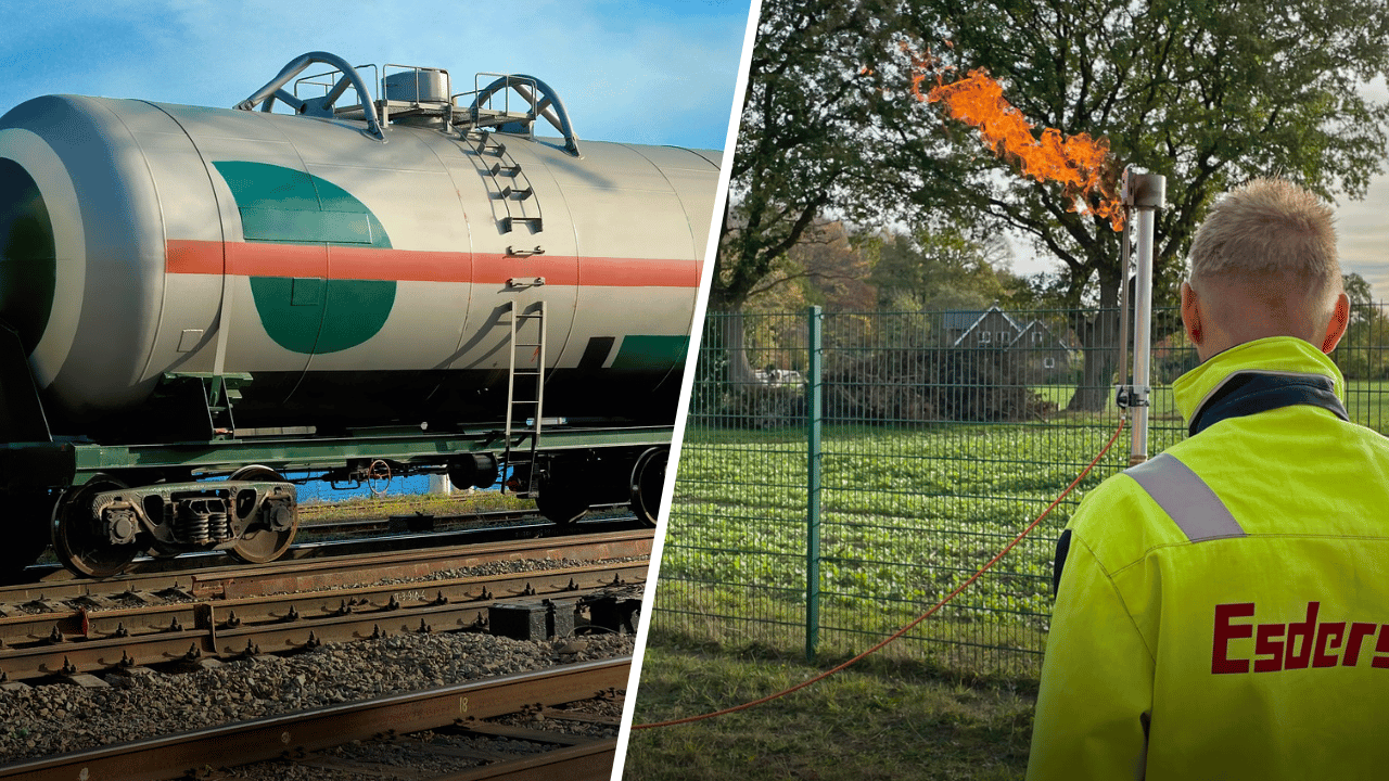 Verwijdering van restgassen bij het legen van een LPG-tank